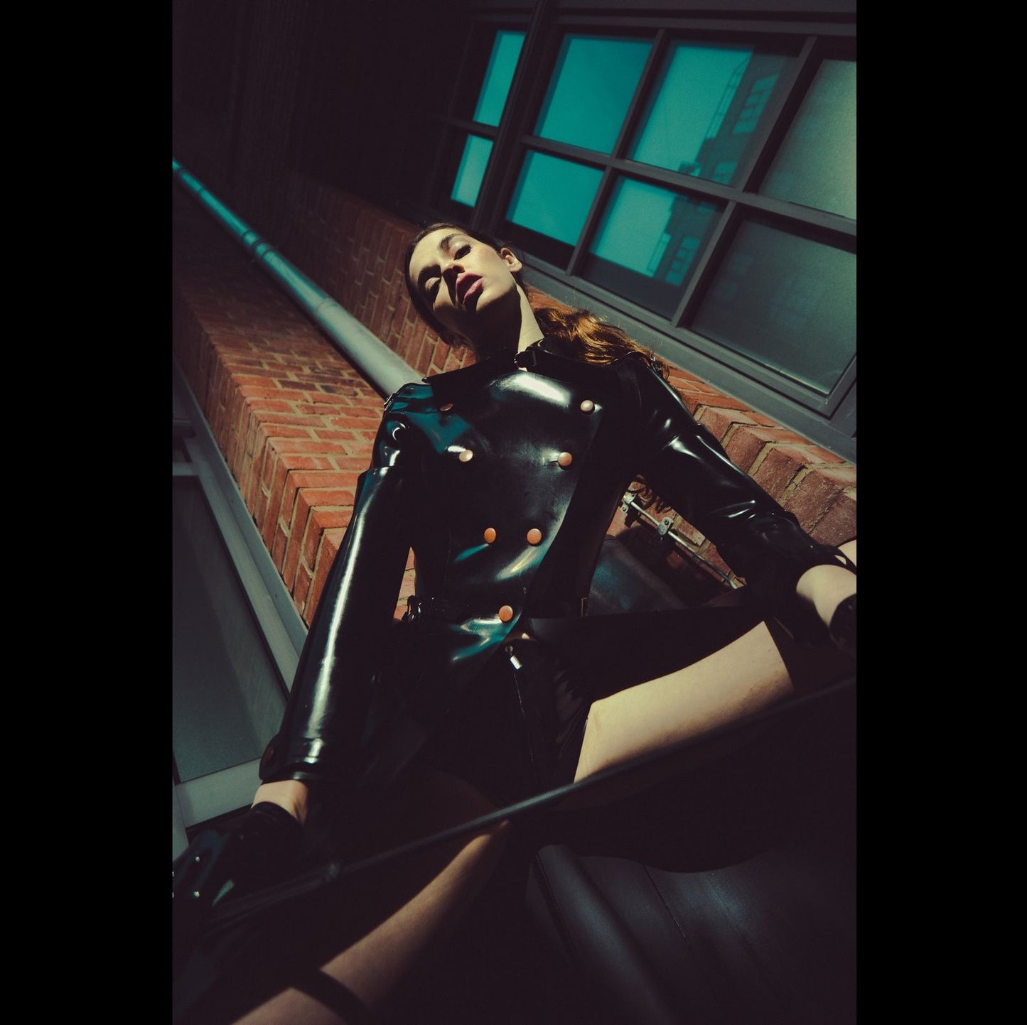 Tailored Riding Coat. Heavy Latex. ( Custom made)