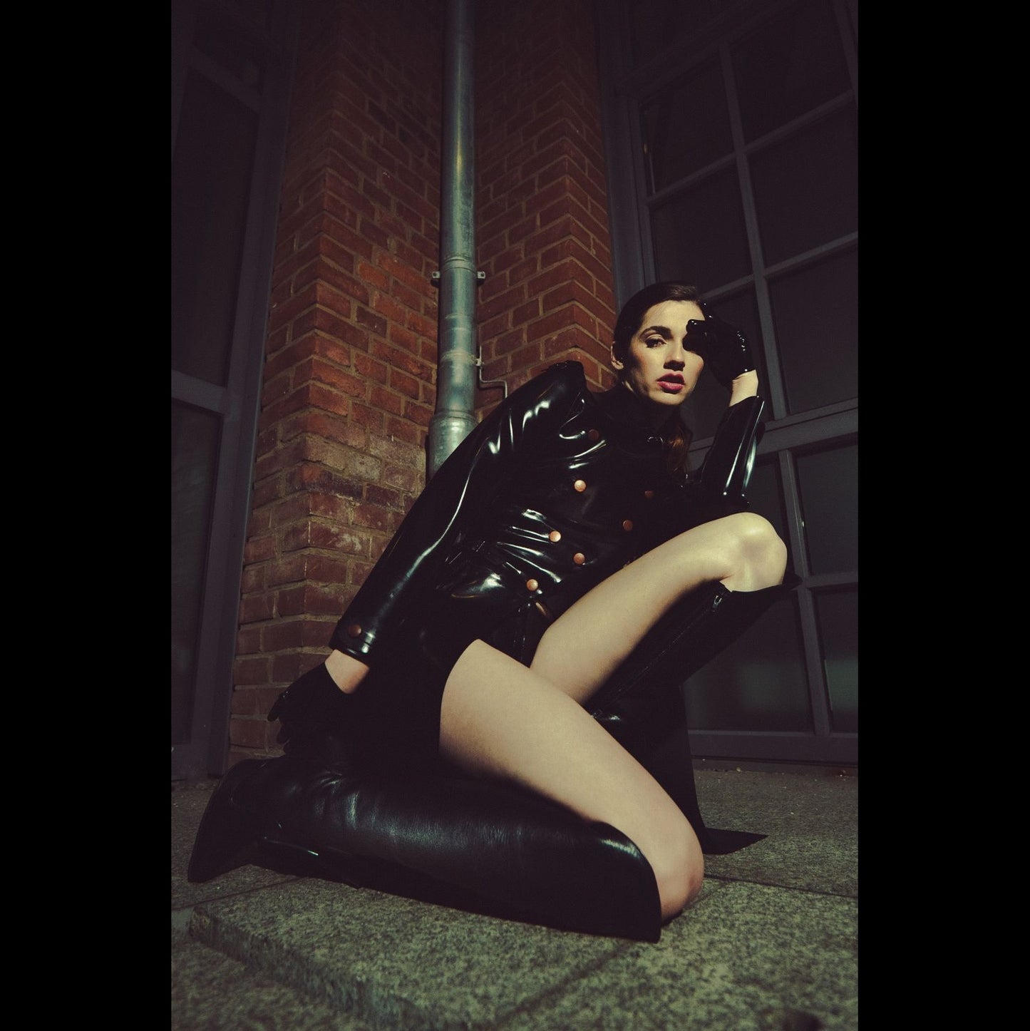 Tailored Riding Coat. Heavy Latex. ( Custom made)