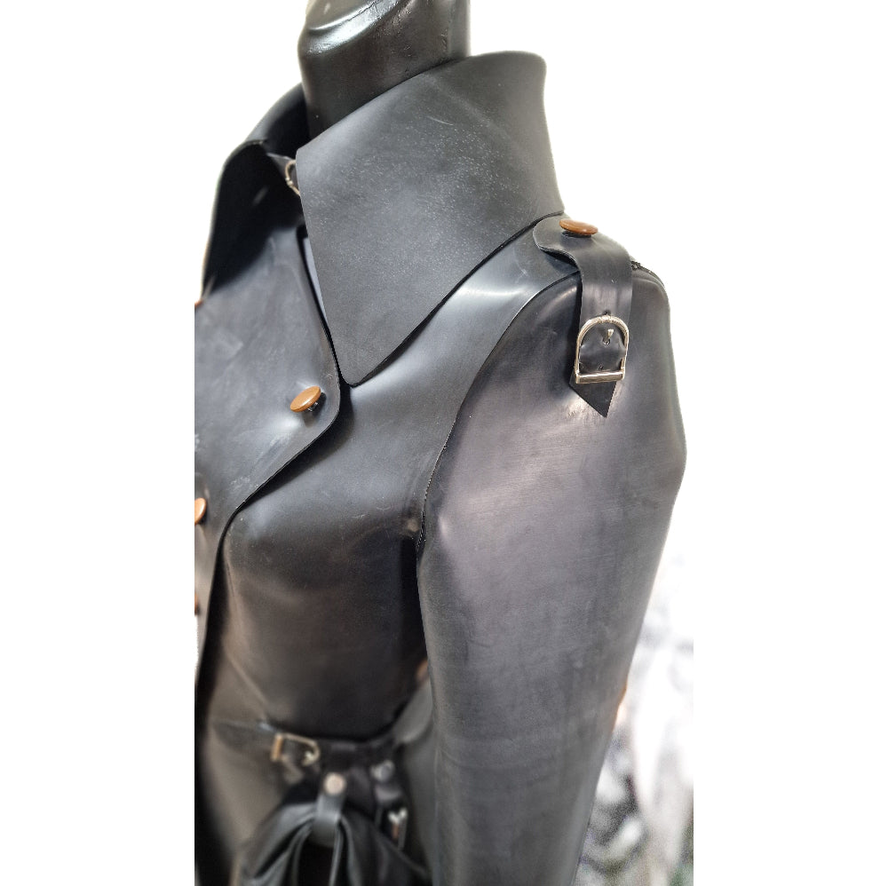 Tailored Riding Coat. Heavy Latex. ( Custom made)