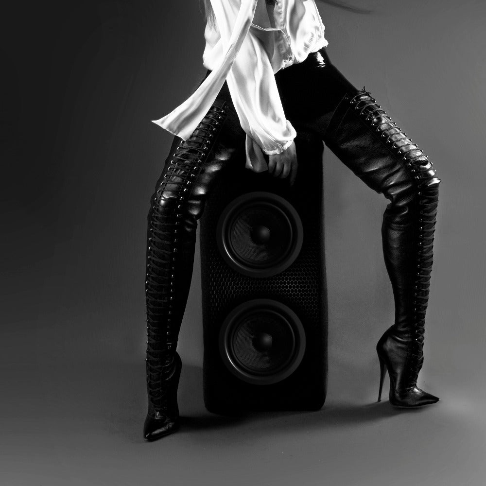 "Regina" Lace-Up Thigh-High Stiletto Boot (Custom Made)