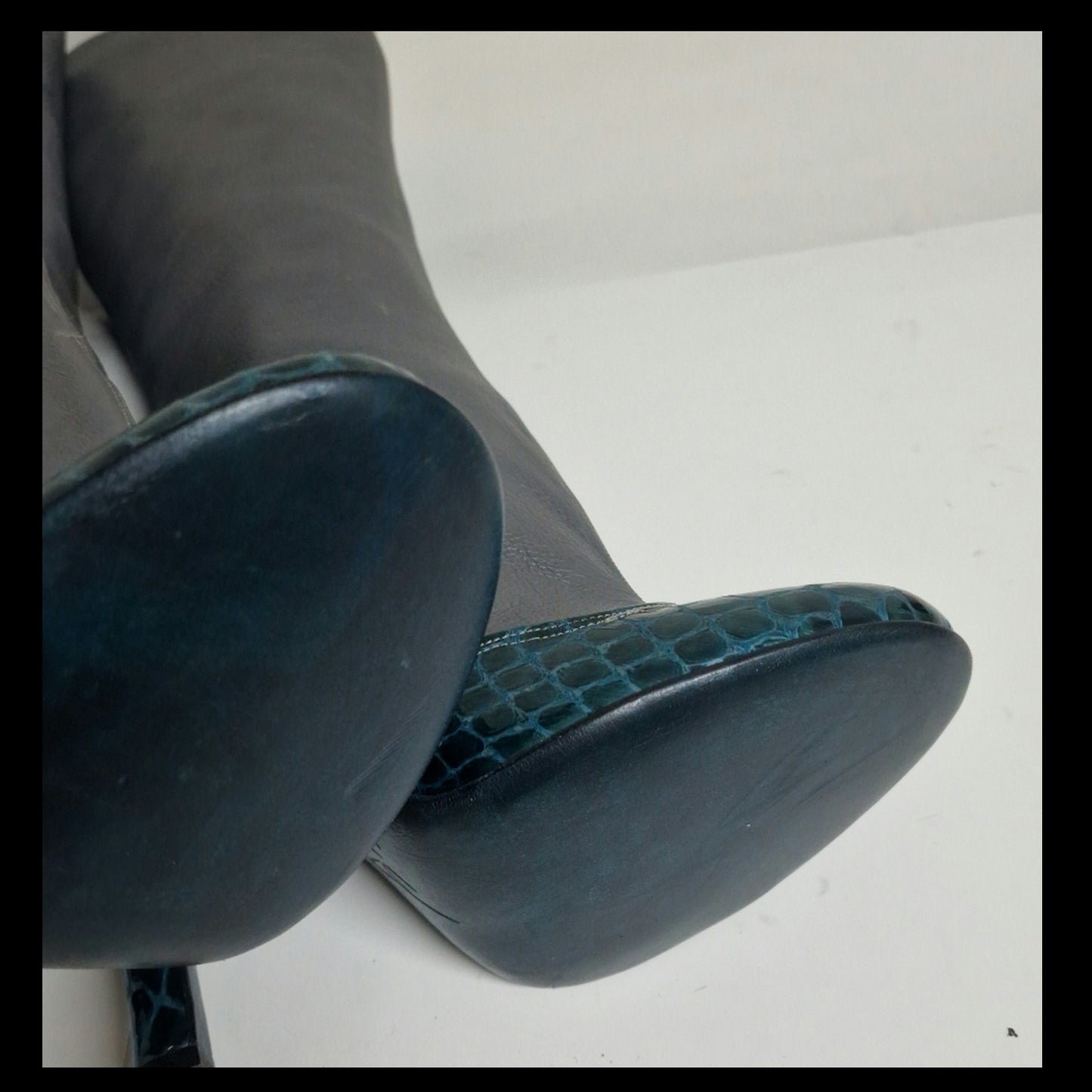 Knee High Stiletto Boot. With buttons. Sample Sale. UK 10.5. EU 44.