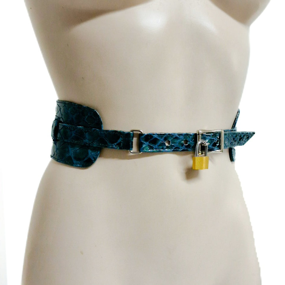 Belt No.3 with lockable buckle. Leather. (Custom made)