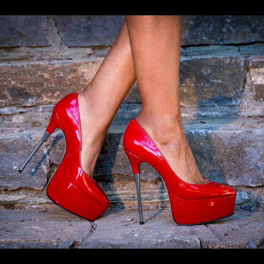 "Linda" Classic Pumps With Metal Stiletto Heel (Custom Made)