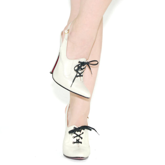 "Trinity" Sling Back Stiletto With Lace Up Front (Custom Made)
